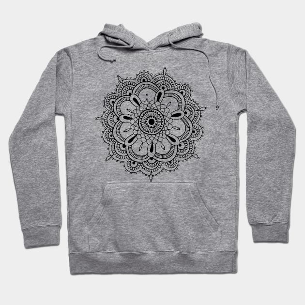 Black Mandala Hoodie by Wandering Barefoot